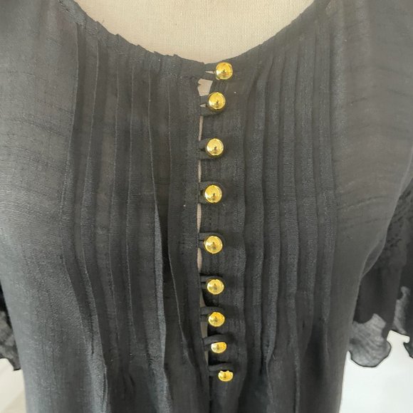 Black Boho Sheer top - Picture 3 of 4